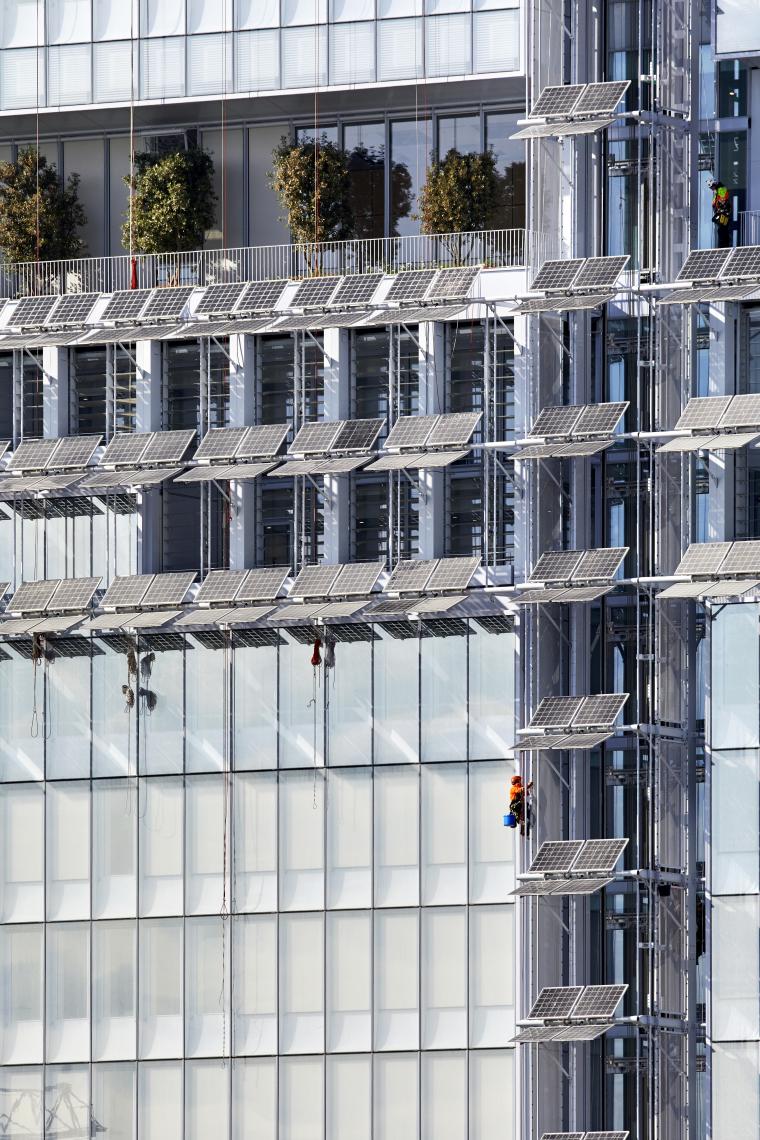 Paris Law Courts, detail of greenhouses on east façade © Michel Denancé Paris Law Courts, detail of glasshouses on east façade